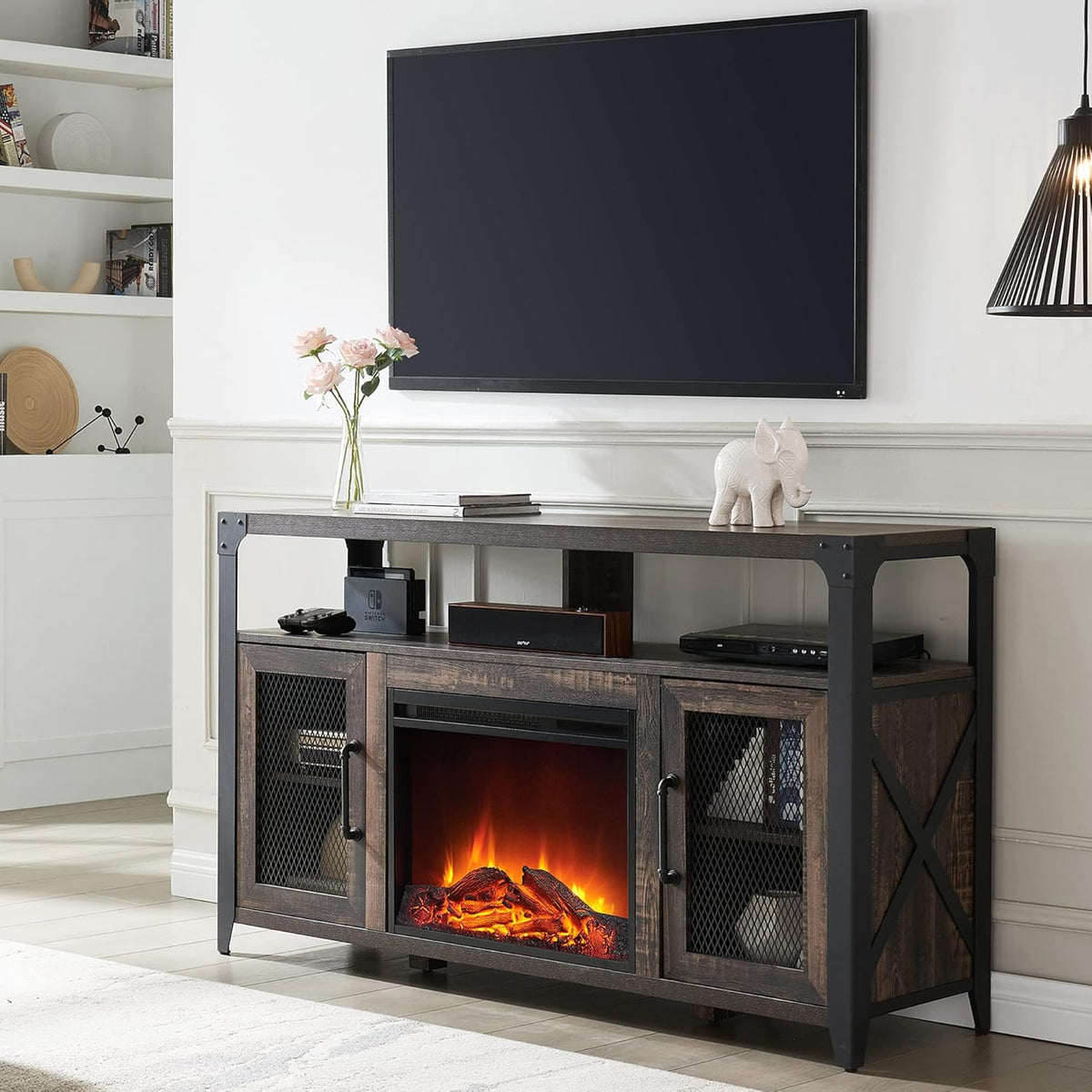 Tall Wood TV Stand for 65 inch TV E8045