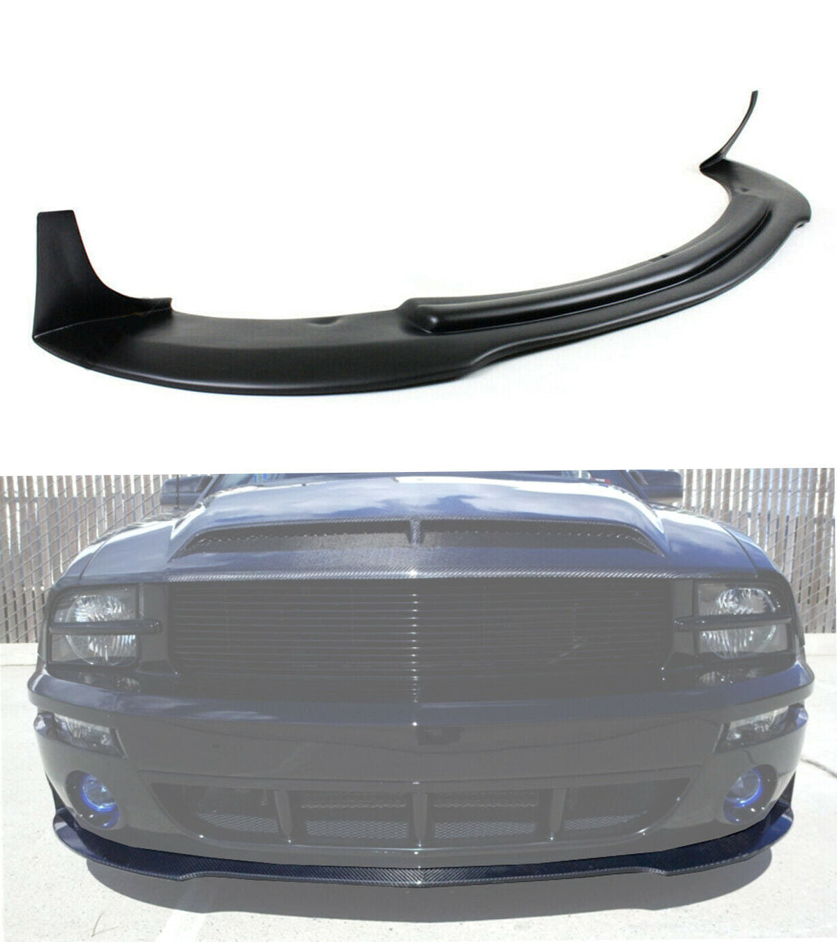 Matted Black Front Bumper Chin Lip Spoiler Splitter for Ford Mustang V8 A4671