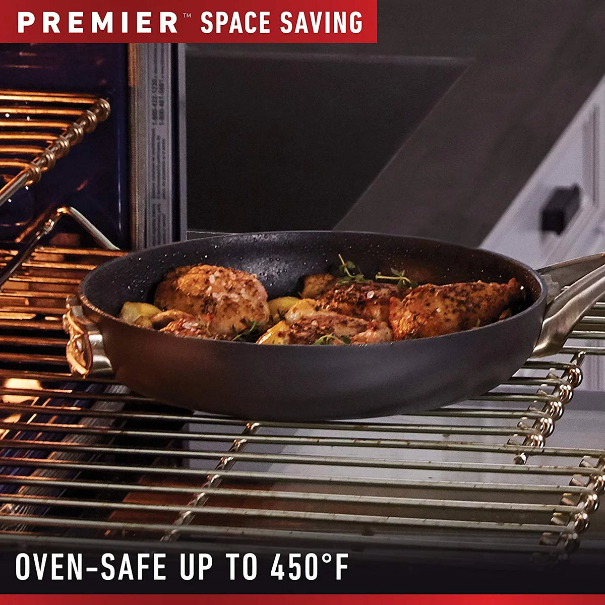15-Piece Nonstick Stackable Cookware Set with Stainless Steel Handles Black T690075