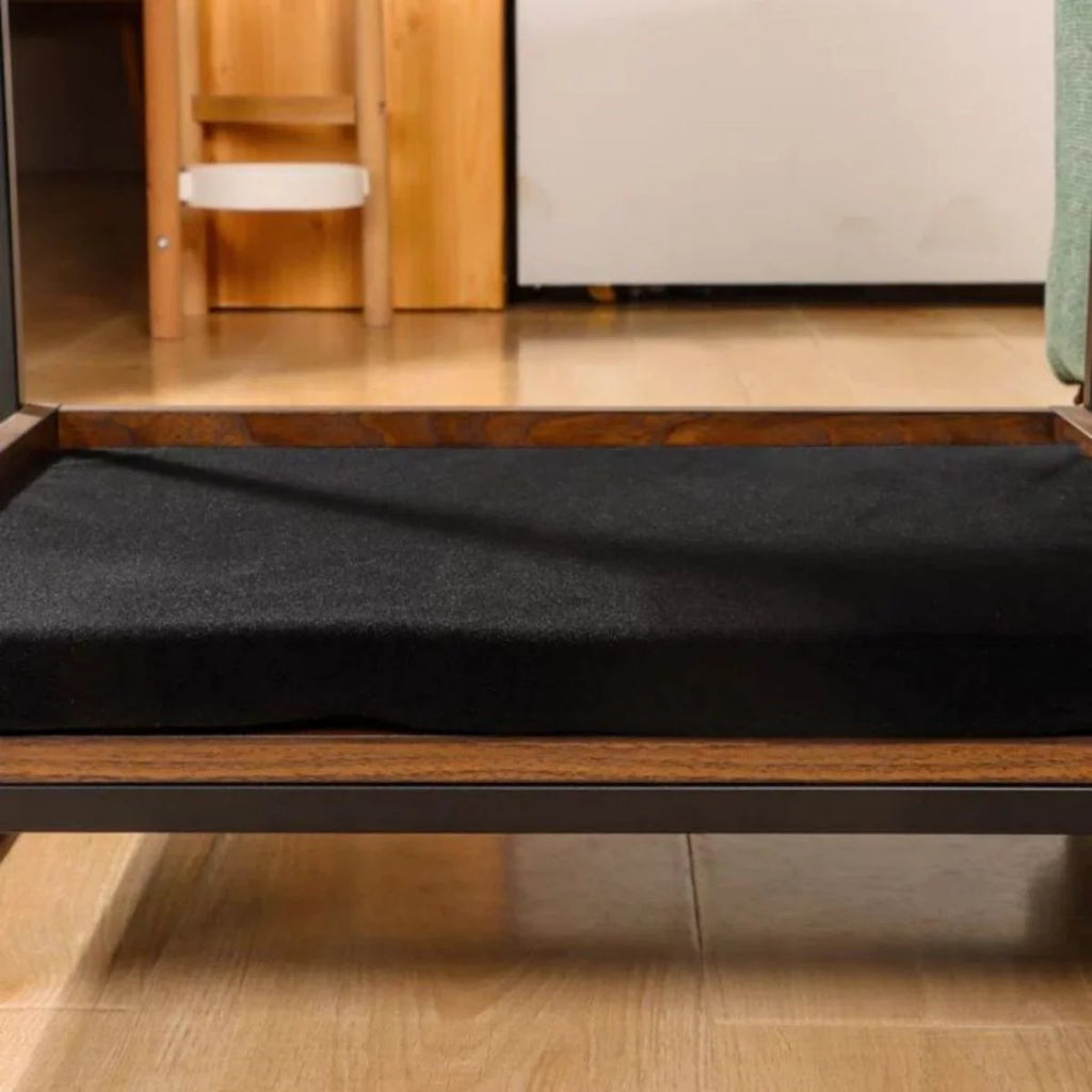 Brown End Table with Storage Drawer and Cat Resting Seat U4177