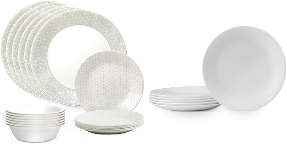 18 Piece Glass Dinnerware Set, Service for 6 Y9588