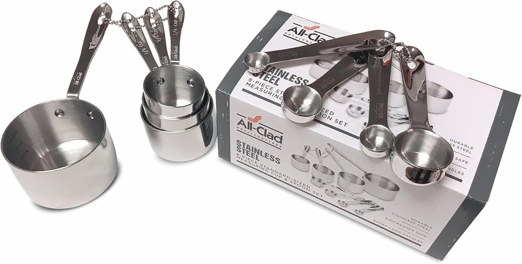 8 pc. Stainless-Steel Measuring Cup & Spoon Combo Set W57324
