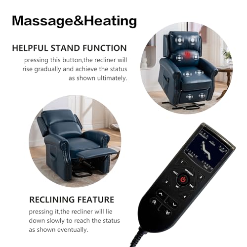 Oversized Power Lift Recliner Chair with Heat and Massage F66140