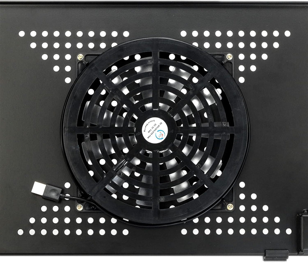 Black Adjustable Aluminum Laptop Stand Lap Desk with Mouse Pad U5176