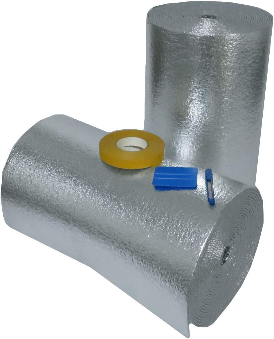 2 Car Garage Door Reflective Insulation Kit (R8) 1/4 thick w/ Double Sided Foam Tape U425