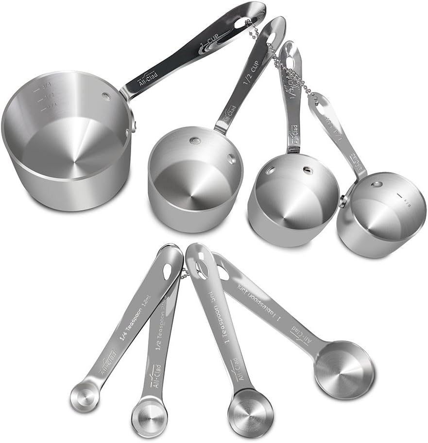 8 pc. Stainless-Steel Measuring Cup & Spoon Combo Set W57324
