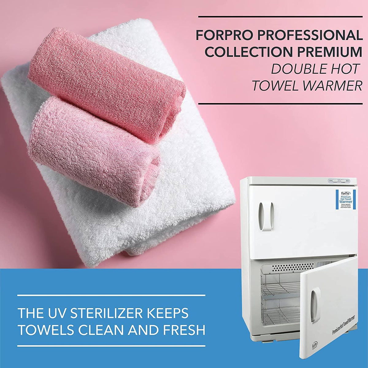 Double Hot Towel Warmer, 48 Towel Capacity, UV Sterilization O14117