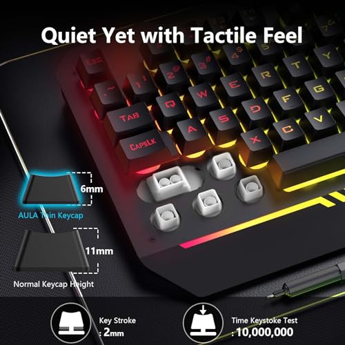 Gaming Keyboard and Mouse Combo with RGB Backlit, All-Metal Panel, Anti-Ghosting, USB Wired N6869
