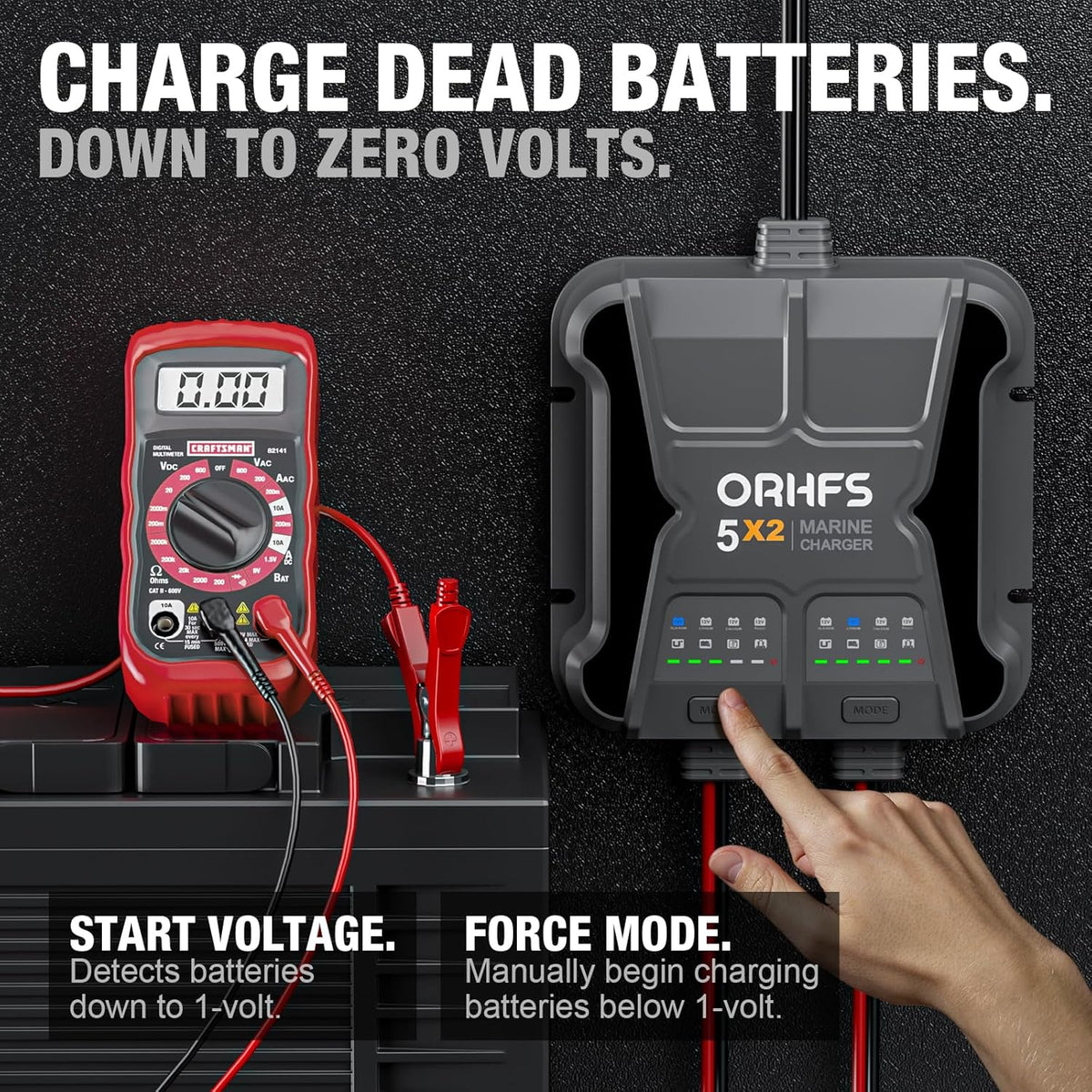 2-Bank 10A Smart Marine Battery Charger 12V Waterproof Onboard for SLA/AGM Lithium Q567
