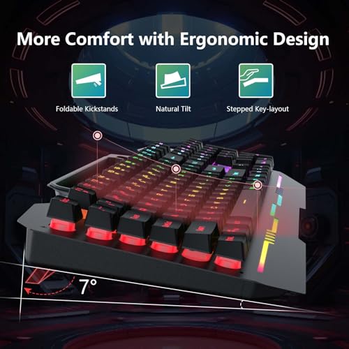 Gaming Keyboard and Mouse Combo with RGB Backlit, All-Metal Panel, Anti-Ghosting, USB Wired N6869
