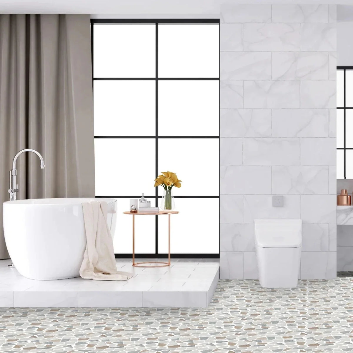 Sea Sand Mosaic Wall & Floor Tile 11.4" X 11.4" 5 tiles per case A866