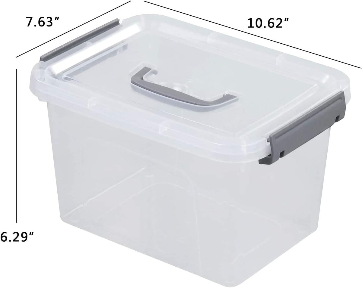 6 Pack 6 Quart Plastic Storage Bin with Lid S500