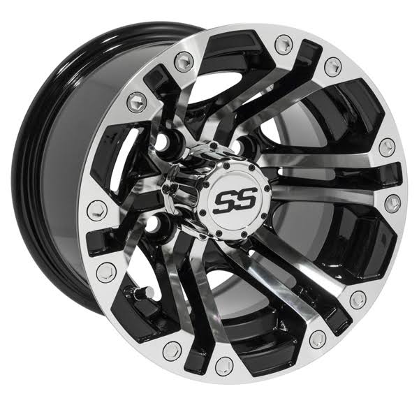 Gloss Black Golf Cart Wheel J1043