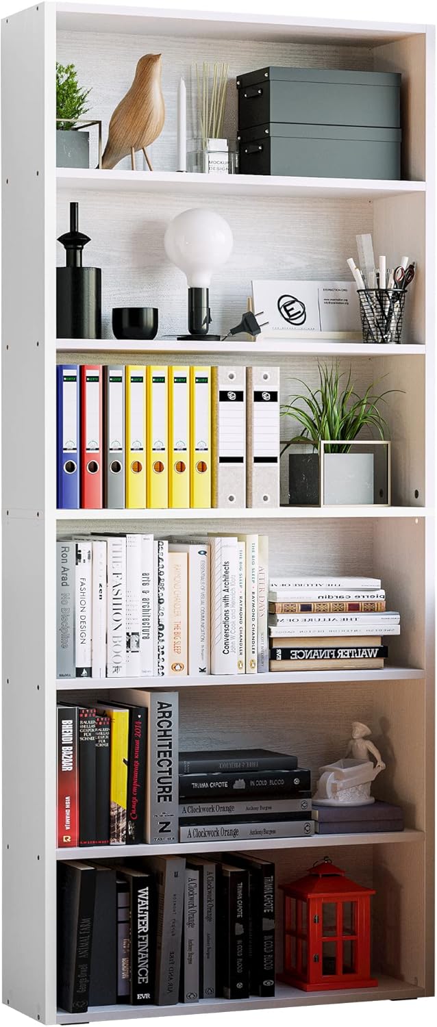 Industrial Brown 6 Tier Tall Bookcase K551