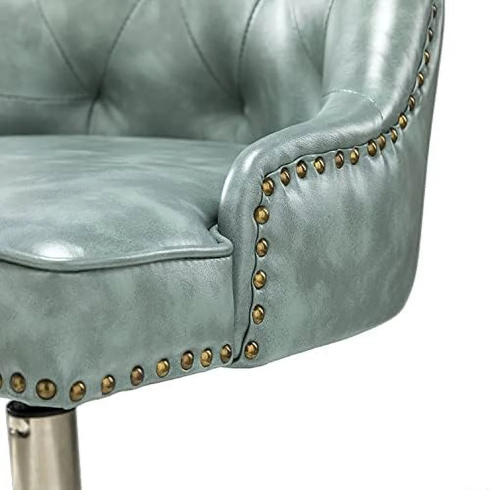 PU Leather Armless Office Chair with 5 Rolling Casters D61019
