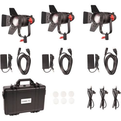 30W Fresnel Fanless Focusable LED Bi-Color 3-Light Kit N487