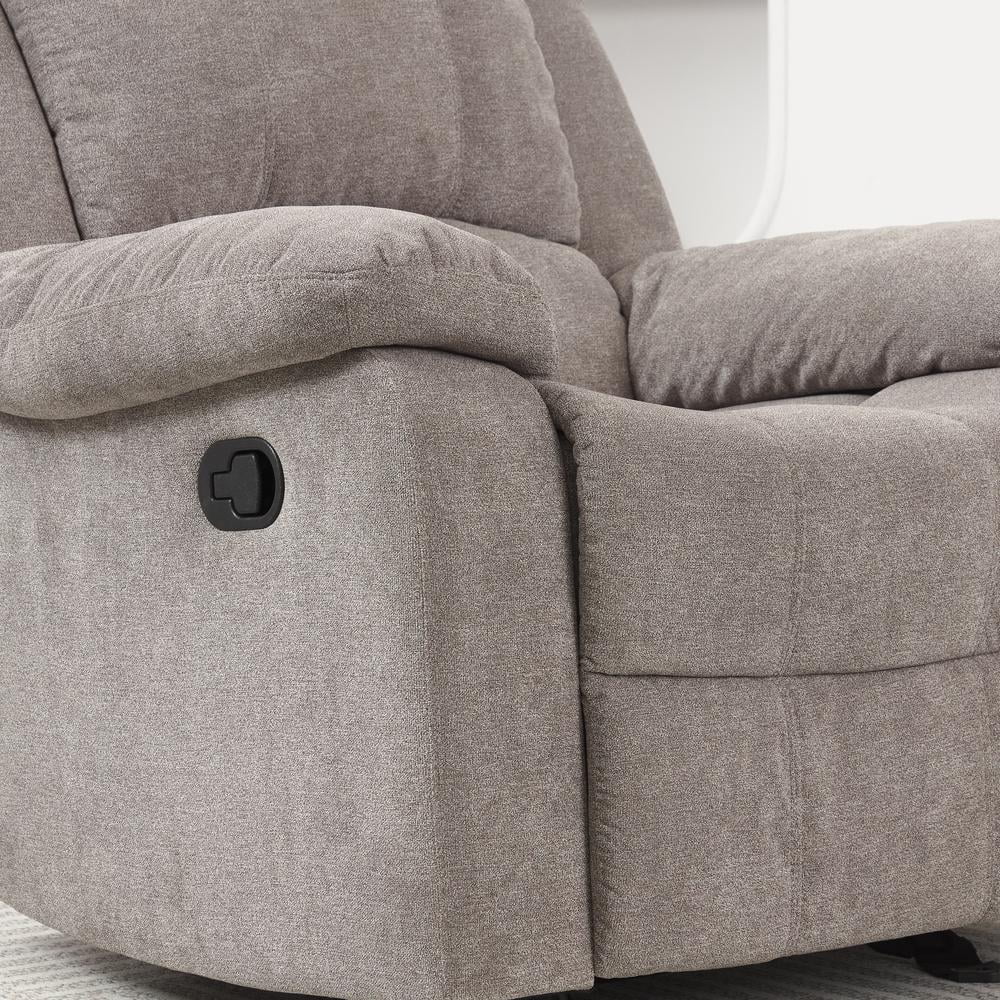 Ash Grey Microfiber Glider Rocker Recliner S339