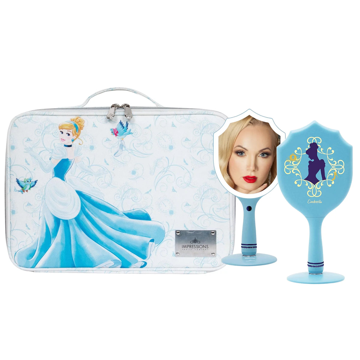 Handheld LED Lighted Makeup Mirror with Standing Base D99796