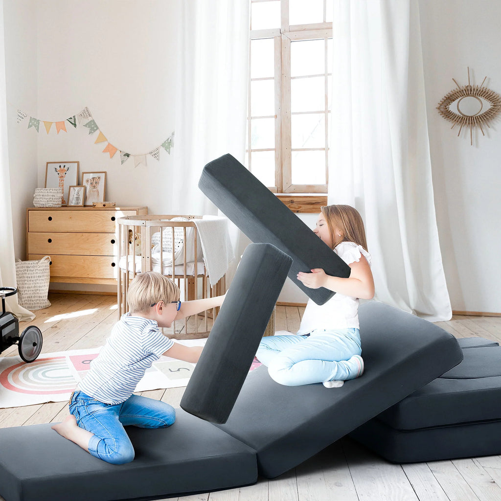 Gray 9-Pieces Kids Sofa Couch A6146