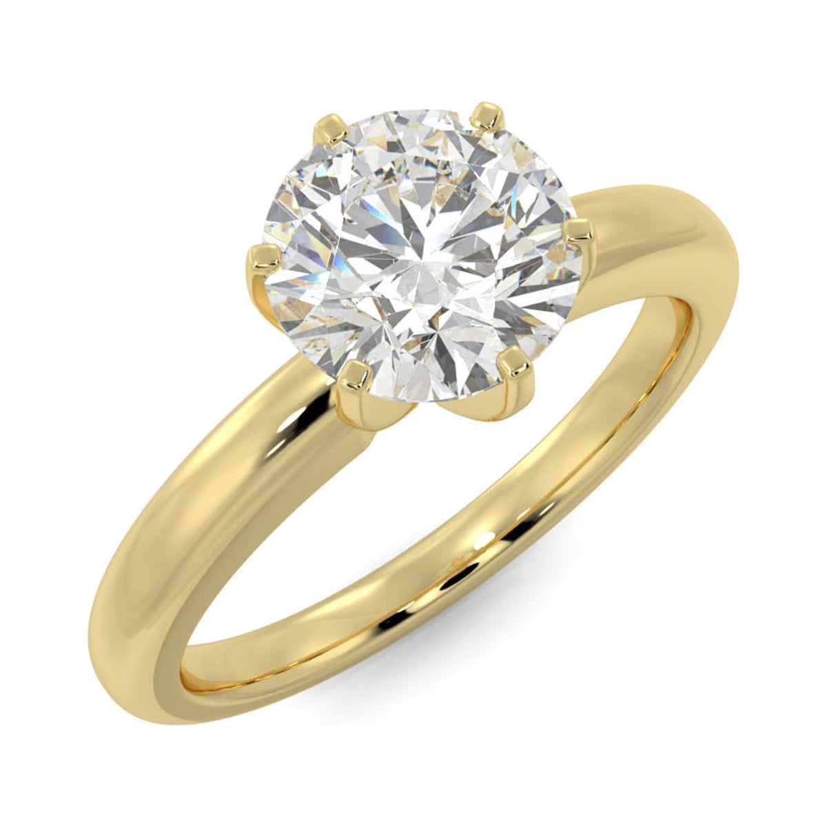 14k Yellow Gold Moissanite Solitaire Engagement Ring Q65589