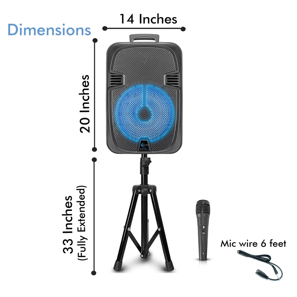 2000 Watts Rechargeable 12 Inch Bluetooth LED Speaker O874105