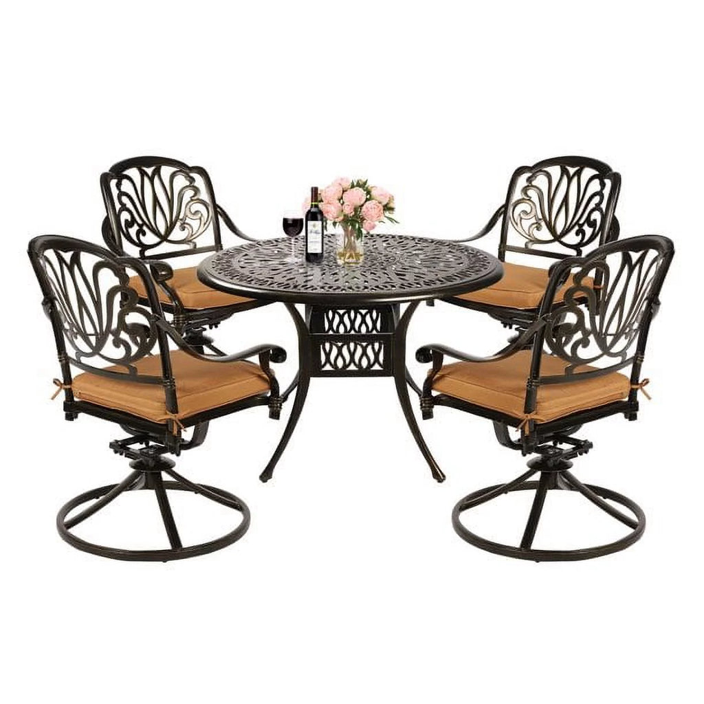 5-Piece Cast Aluminum Patio Dining Set I967329