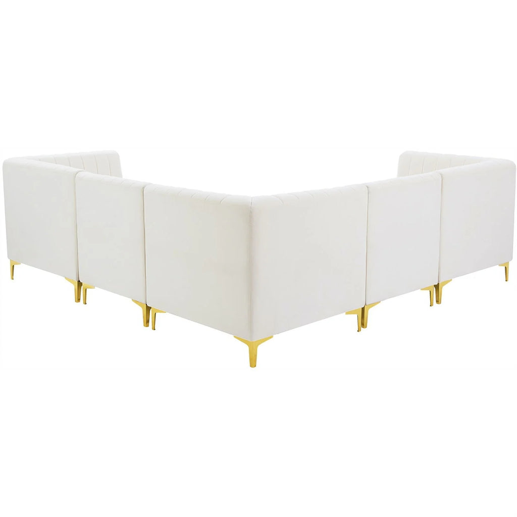 Cream Velvet Modular Sectional R57444