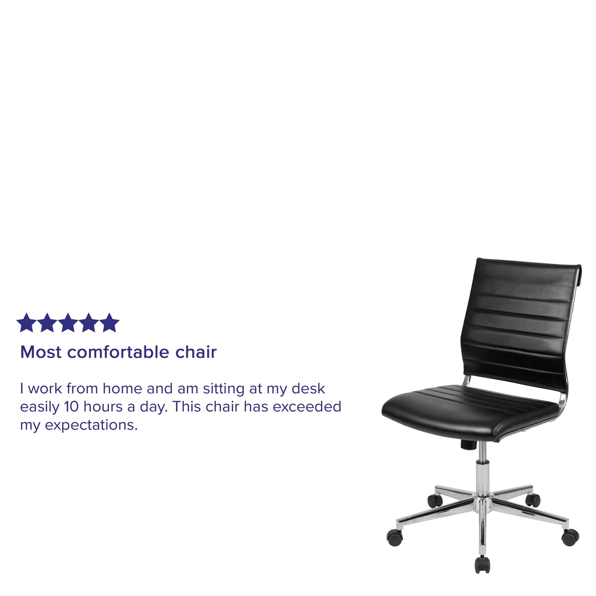 Black LeatherSoft Executive Swivel Office Chair X779567