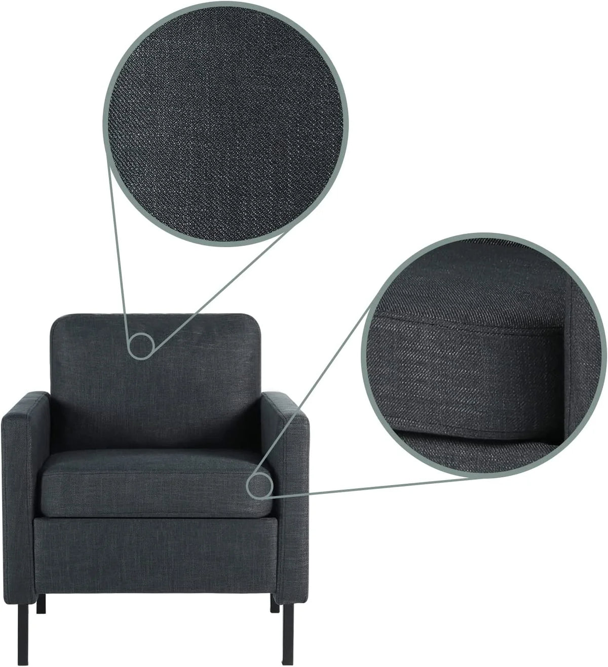 Dark Gray Upholstered Accent Chair A4427
