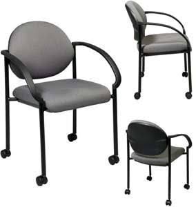 Stack Chairs with Casters and Arms F154717