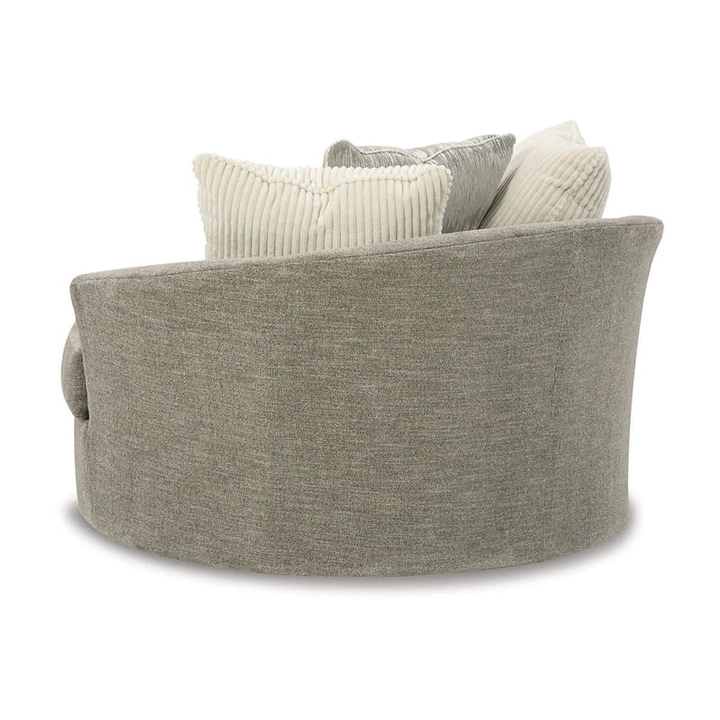 Oversized Swivel Fabric Accent Chair in Stone Gray T456829