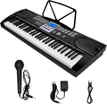 61 Key Keyboard Piano with LCD Display, 255 Sounds, Microphone, 3.5mm Audio Cable, 24 Demo Songs Q3233