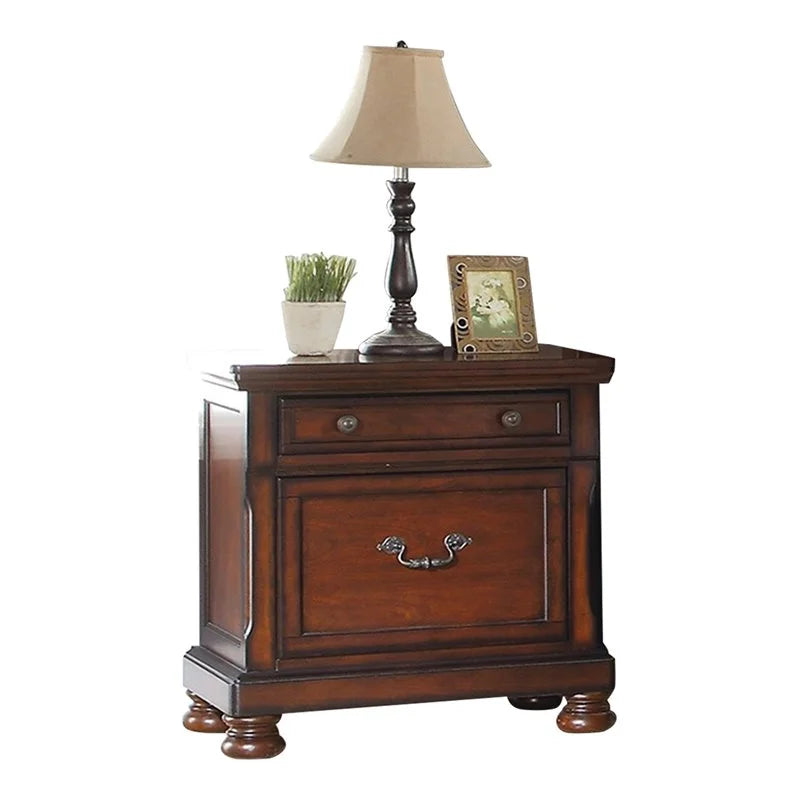 Cherry Finish 1Pc Nightstand Bedside Table X5721