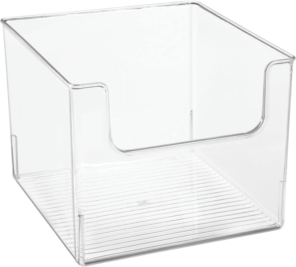 Clear Plastic Open Front Storage Organizer Basket Bin 4 Pack D337