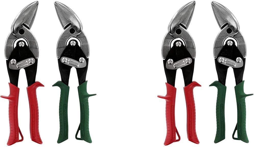 Aviation Snip Set, Left and Right Cut Offset Tin Cutting Shears, Forged Blade, Comfort Grips, Pack of 2 O9770