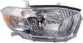Passenger Side Halogen Headlight for Toyota Highlander 2011 2012 2013 H61894