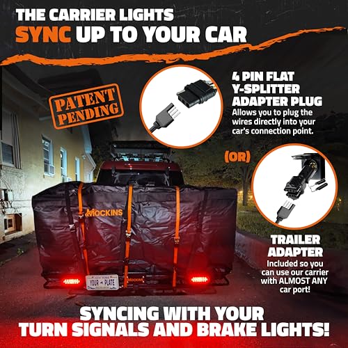 72"x36"x6" Folding Trailer Hitch Cargo Carrier with Waterproof Cargo Bag M8287