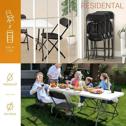 10 Pack Black Plastic Folding Chairs X4030