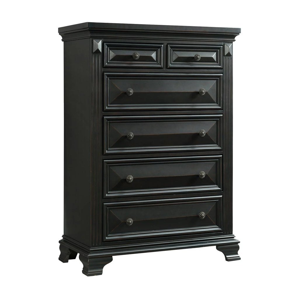 6 Drawer Chest in Antique Black A8961