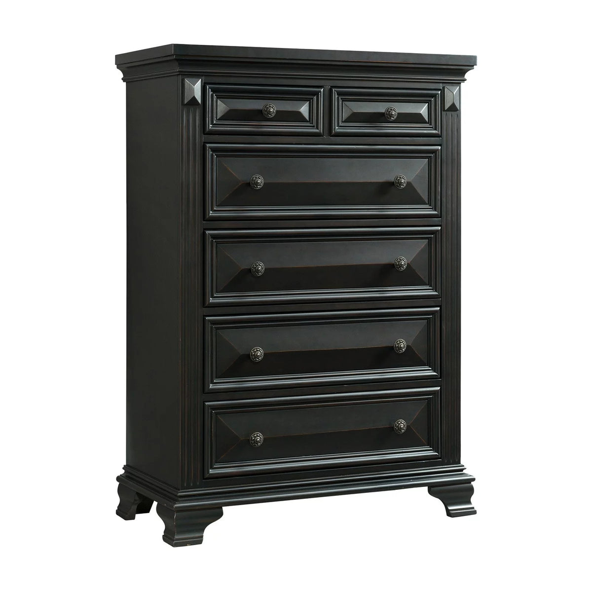 6 Drawer Chest in Antique Black A8961