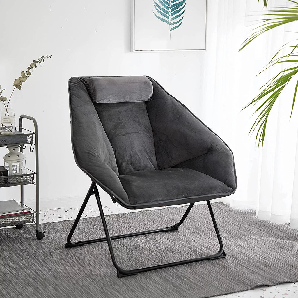Grey Micromink Folding Chair J5694