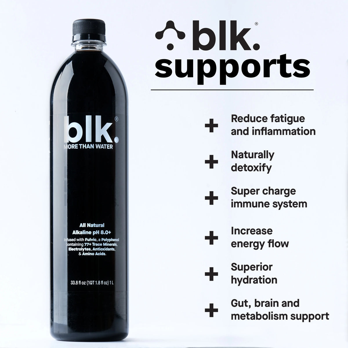 Water Infused with Fulvic Minerals, Essential Amino Acids, Trace Minerals, Alkaline Ph 8.0+, 1L (Pack Of 12) A5899