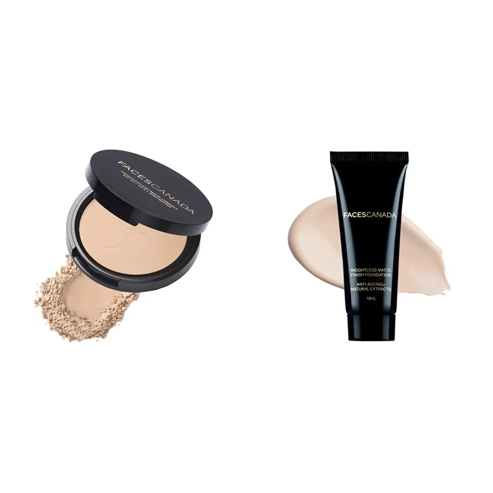 Matte Compact Vitamin E & Shea Butter SPF-20 Ivory 01, 9 g and Matte Finish Foundation Mini Ivory 18 ml N791