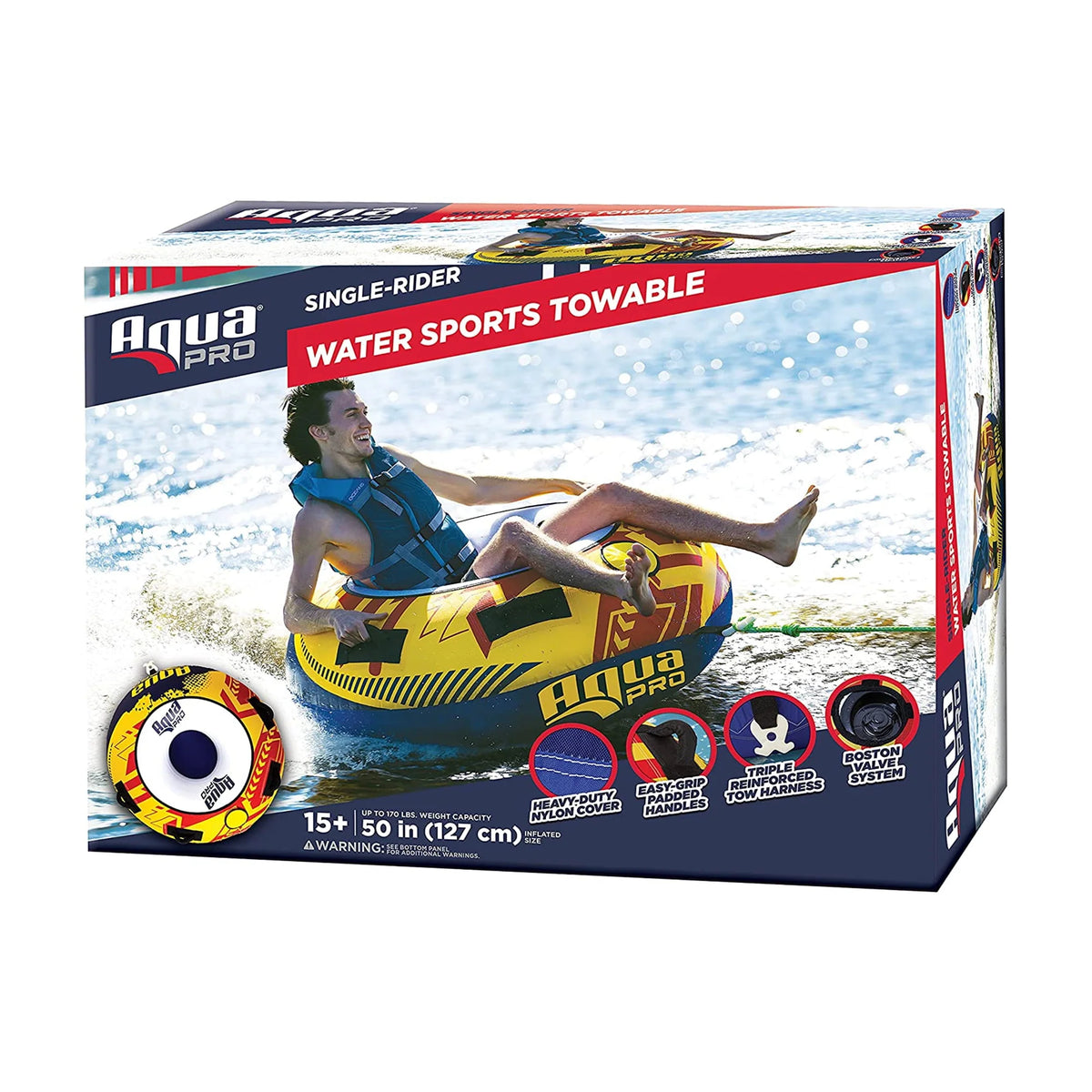Heavy Duty Nylon Deck Style Towable 1 Person Rider J892913