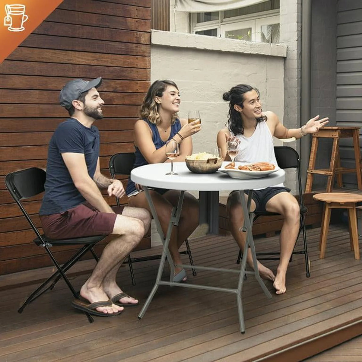 10 Pack Black Plastic Folding Chairs X4030