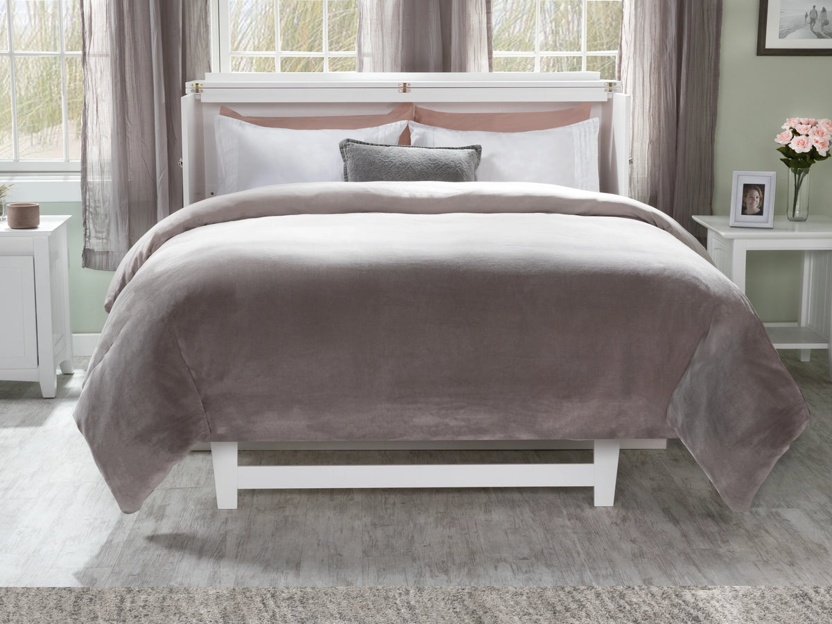 Queen Solid Wood Murphy Bed Chest with Mattress N42999