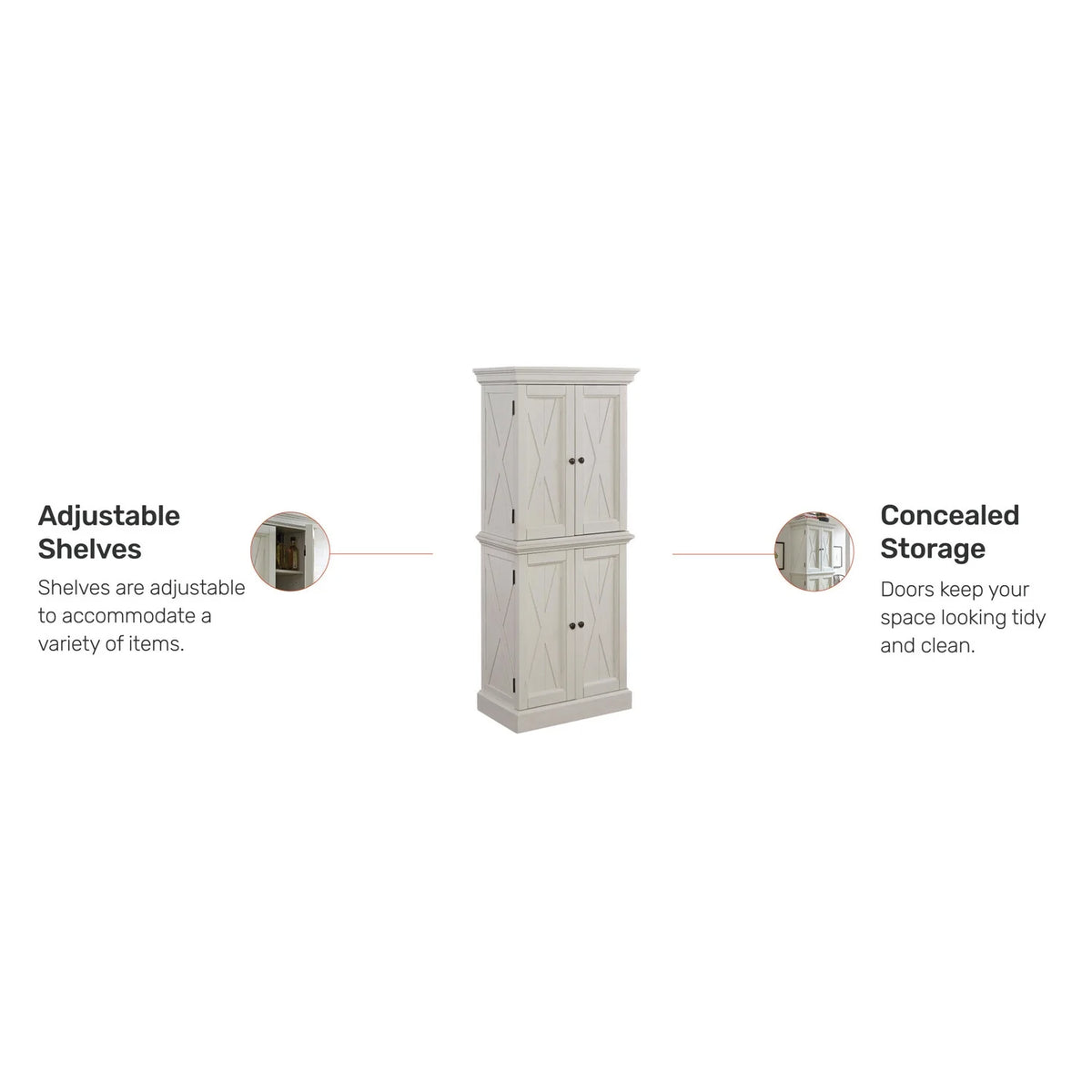 Off White Wood Pantry T664