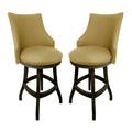Tan & Dark Shadow Swivel Wood Bar Stool Set of 2 U2181