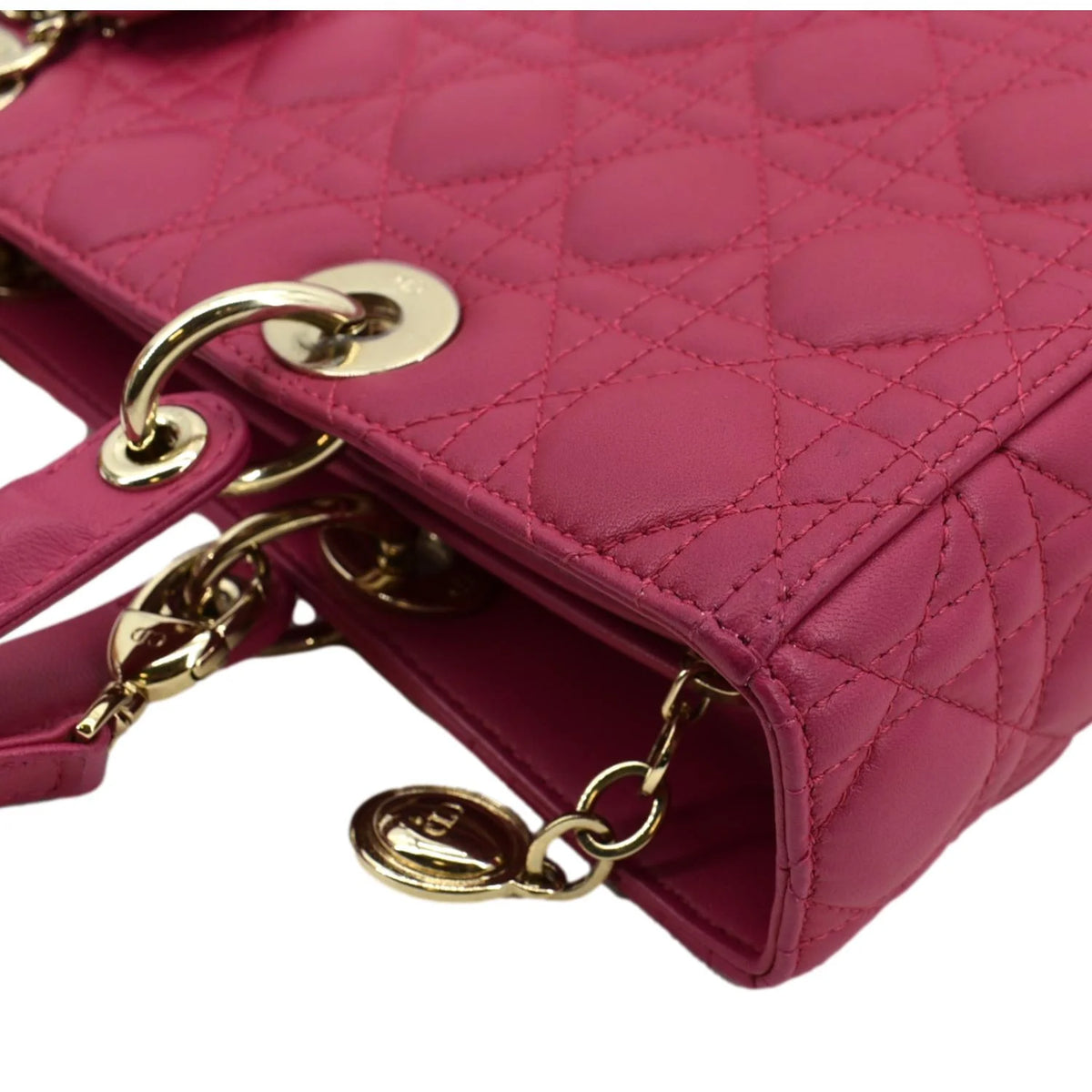 Pre-owned Pink Lambskin Shoulder Bag D41222