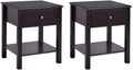 Brown Nightstand with Drawer and Shelf L61193